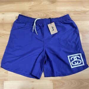 Stussy SS Link Water Shorts Swim Trunks Mens Size L Deep Purple 7” Inseam NEW